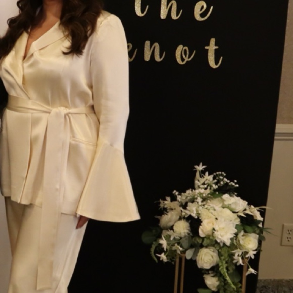 Elegant Cream Satin Suit